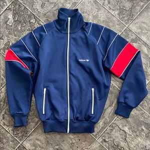 ADIDAS Vintage Men’s Trefoil Navy Full-Zip Retro Urban Collectible Track Jacket
